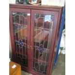 (2141) Mahogany finish glazed bookcase cabinet