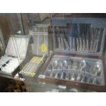 Shelf containing 3 cutlery sets incl. Ashbury of Sheffield