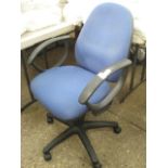 (2408) Blue upholstered office chair