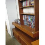 (2132) Teak sideboard with bookcase over
