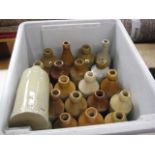 Crate of earthenware flasks
