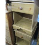 Pair of pine bedside units