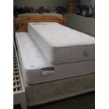 Double divan bed with Signature mattress and pine headboard