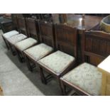 Set of 6 oak dining chairs *Collector's Item: Sold in accordance with our Soft Furnishing Policy*