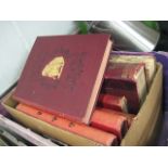Box containing vintage books incl. 2 volumes of 1908 Punch annuals