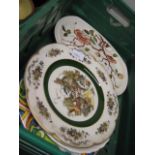 Tray of collectible plates and serving dishes