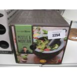 Boxed Jamie Oliver pestle and mortar set