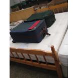 Pine double bed frame and John Lewis mattress