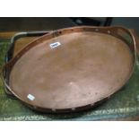 Copper tray and Edwardian inlaid tray