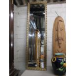 Brass framed hall mirror