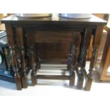 Oak traditional nest of 3 tables