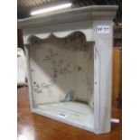 Distressed painted corner shelf unit