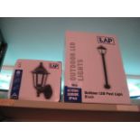 LAP outdoor LED post light with another LAP wall light