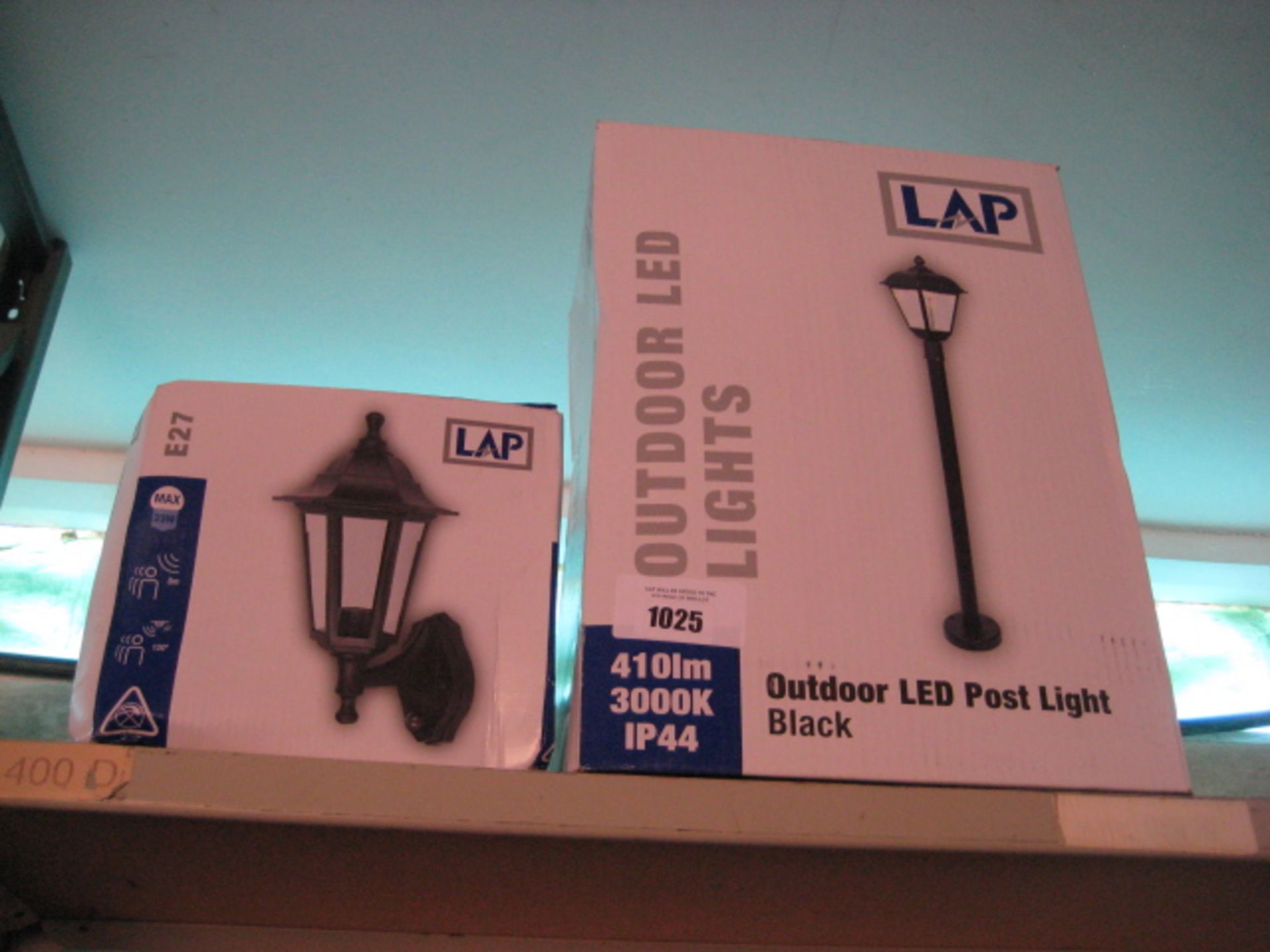 LAP outdoor LED post light with another LAP wall light