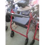 Drive red seated mobility walker