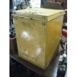 Yellow painted metal ballot box (locked, no key)