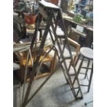 Wooden folding ladder