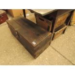 Lockable wooden trunk and 2 twin handled wooden crates