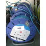 2 x Masterplug 45m cable reels with 1 x 25m reel