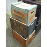 3 Various wooden bottle crates