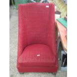 Early 20th Century red upholstered low level easy chair