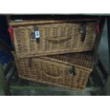 2 wicker picnic hampers