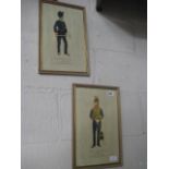 Pair of Hugh Evelyn prints depicting '1846 Gun Lascar, Madras Foot Artillery' and 'Officer, Bengal