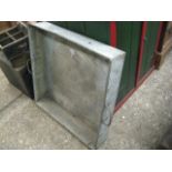 Shallow galvanized twin handled tray