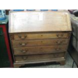 Early 20th century cedar writing bureau with 4 drawers