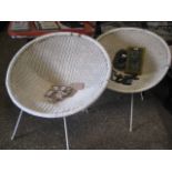 Pair of wicker tub style easy chairs