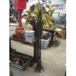 1970's multi branch floor lamp with cast iron base (2 shades missing)