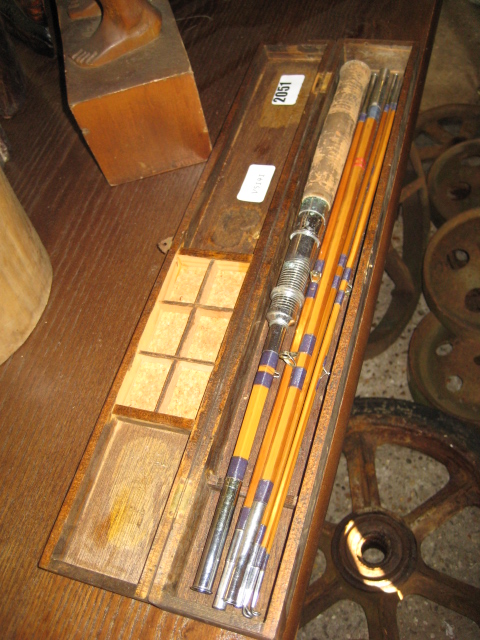 Split cane fly fishing rod cotnained within a wooden case - Image 2 of 2