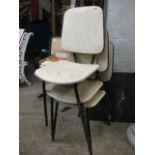 Set of 3 metal framed stacking chairs