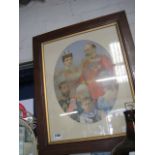 Framed and glazed print of the Royal family