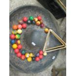 Pool and snooker balls and triangles