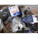 (1019) Box containing large quantity of various LAP LED security lights and floodlights