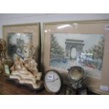 Pair of framed and glazed prints by C Ducoffet depicting Parisien scenes