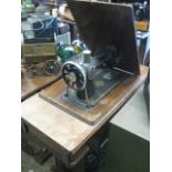 Singer sewing machine on stand