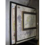 Small collection of framed and glazed maps