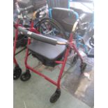 Drive red seated mobility walker