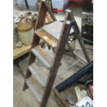 (2) Folding wooden step ladder