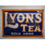 Enamelled 'Lyons Tea Sold Here' sign