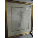 Framed and glazed print of Cambridgeshire and surrounding counties by Laurie & Whittle