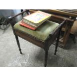 Mahogany and upholstered piano stool