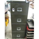 NSE British racing green 4 drawer metal filing cabinet