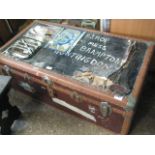 Twin handled travel trunk