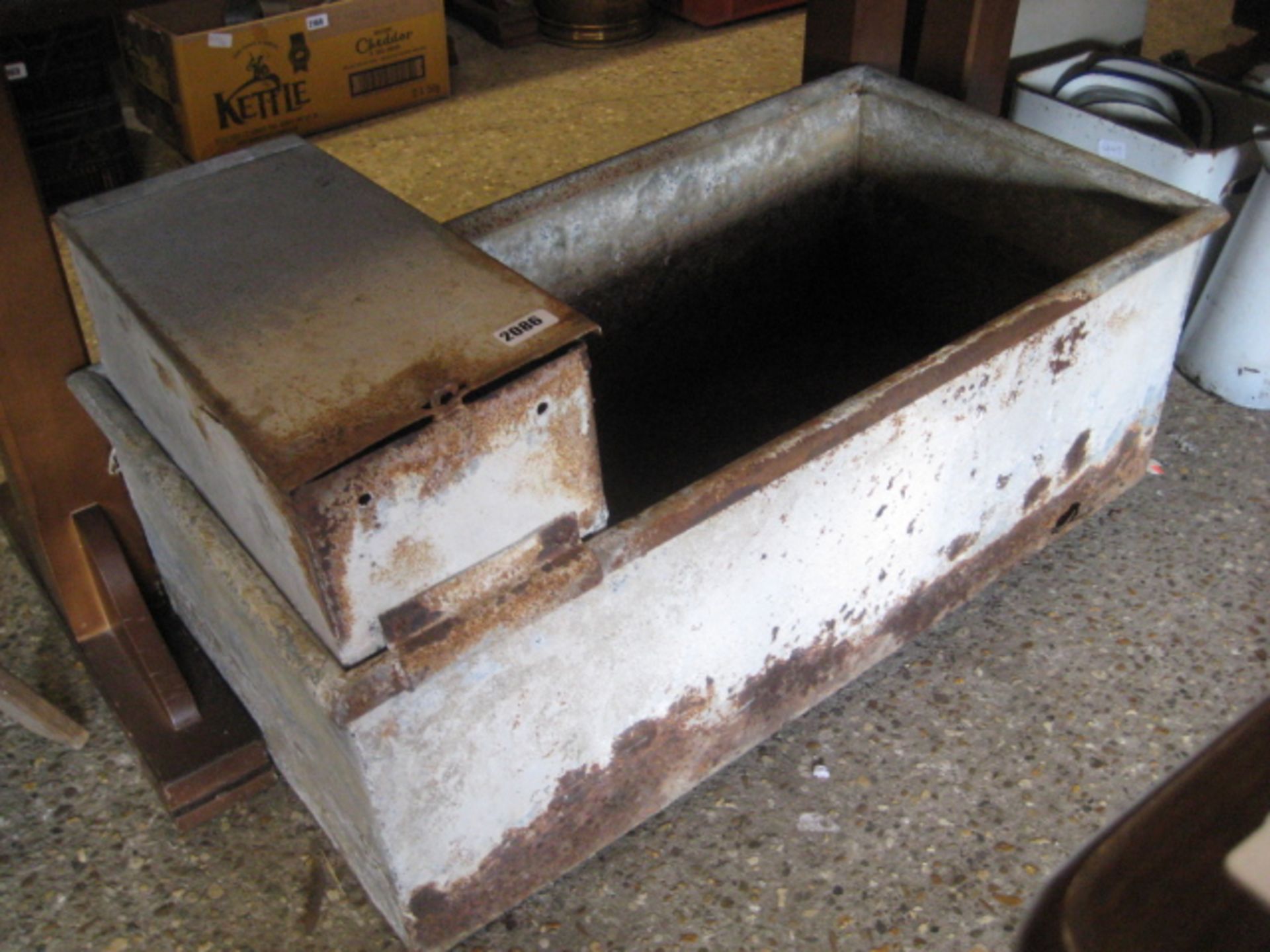 Galvanised water trough