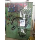 Graffiti painted pine cupboard with fitted shelves