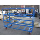 Blue 4 tier mobile trolley