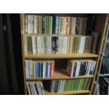 Approx. 4 shelves of various paperback novels by Norah Lofts, Claire Raynor, Jean Plaidy, etc.